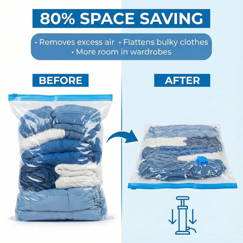 Vacuum Compression Storage Bags ( 5 Pieces Set )